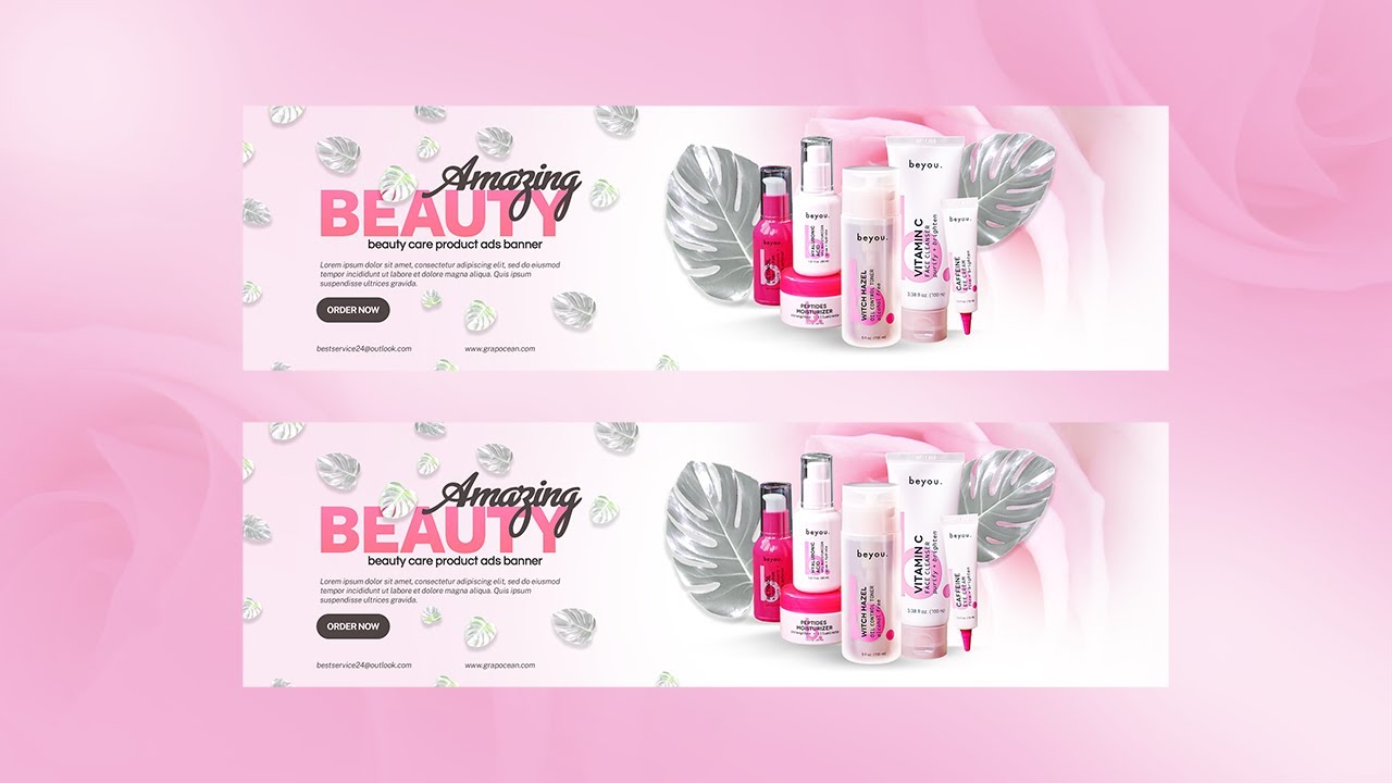 How to Design Beauty Product Display Ads Banner | Adobe Photoshop Cc