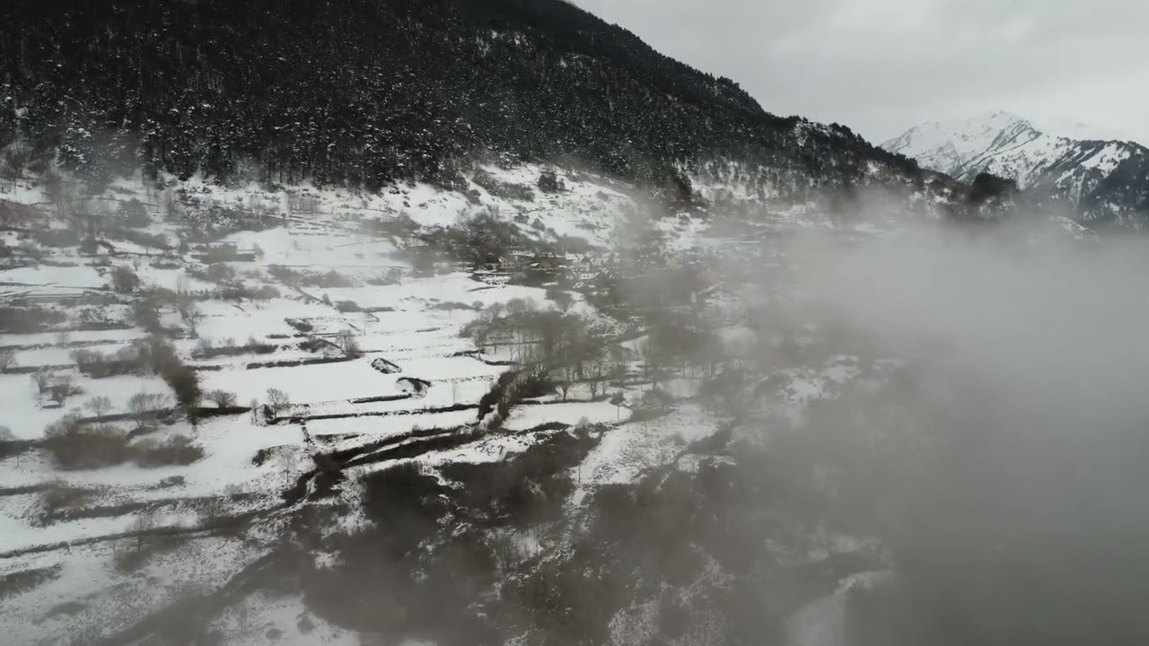 Vilamós, Valle de Arán a vista de dron. 