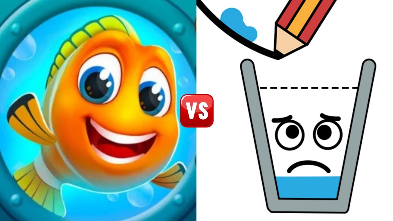 Happy Glass Puzzle VS Save The Fish Teaser Logic Puzzle Double Challenge Gameplay Pull Pin!