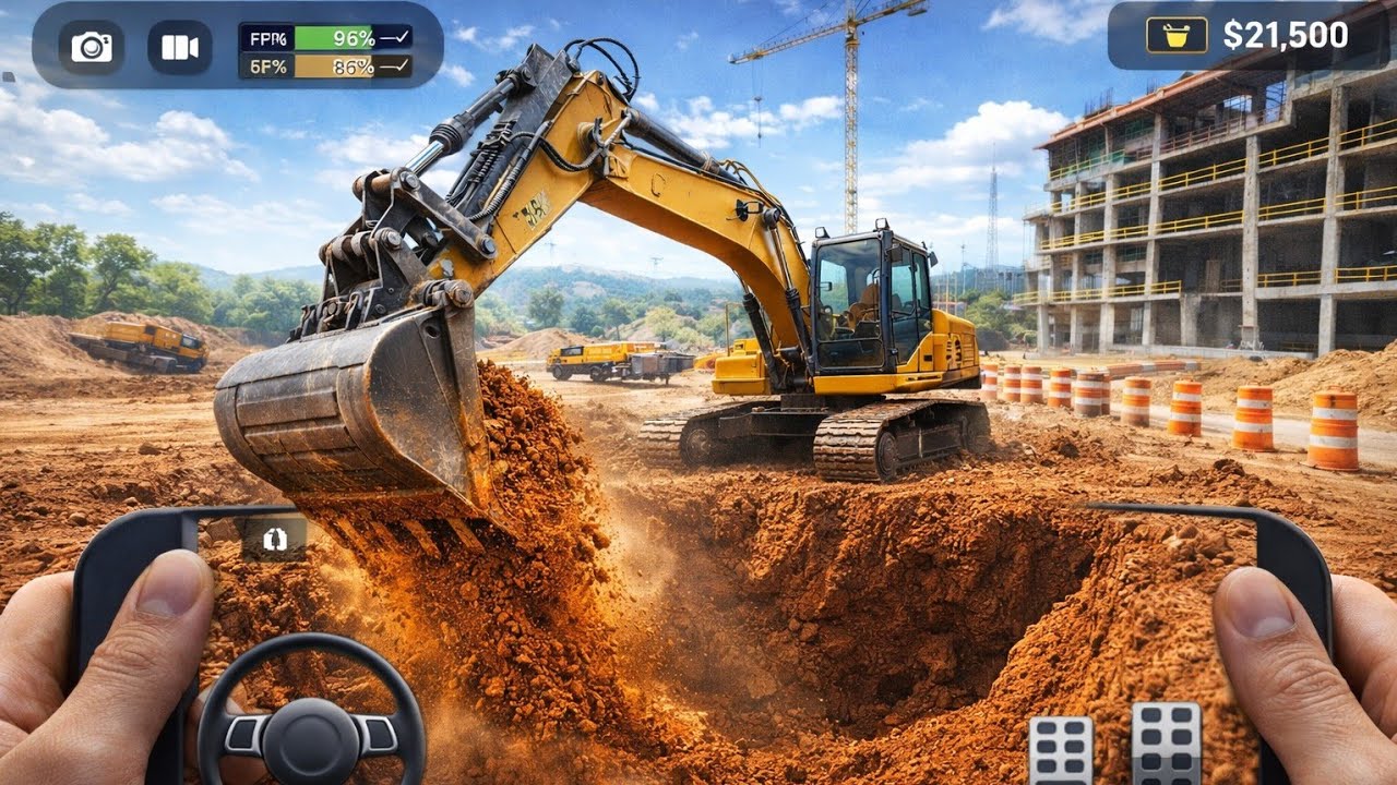 Realistic Excavator Digging Deep! 🚧