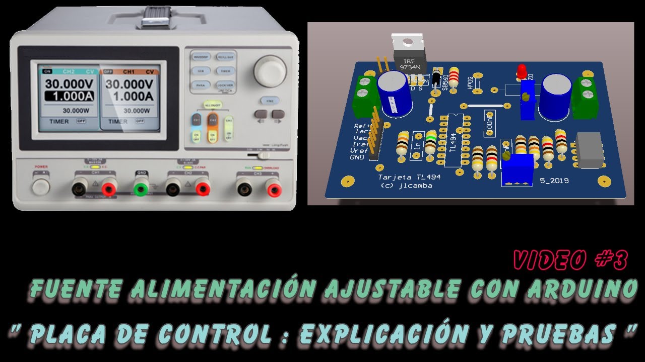 Fuente Digital Ajustable con Arduino 2019 (video 3) :  Placa de Control de Potencia.
