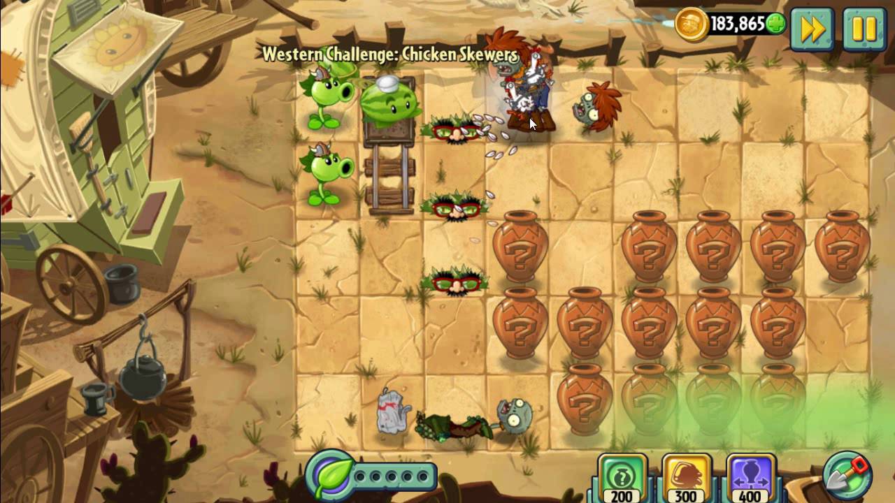Plants Vs Zombies 2 Western Challenge: Chicken Skewers