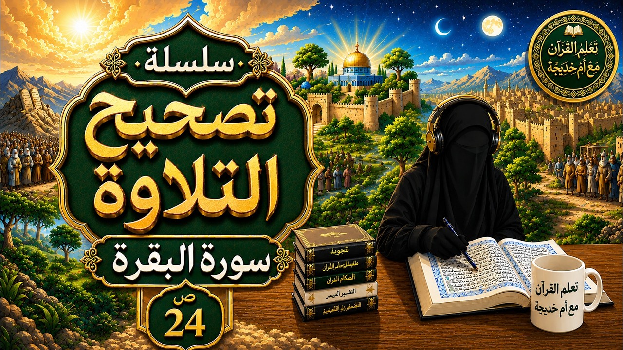 للمبتدئين %تصحيح تلاوة سورة البقرة &صفحة24&مع إستخراج أحكام التجويد بطريقة مبسطه