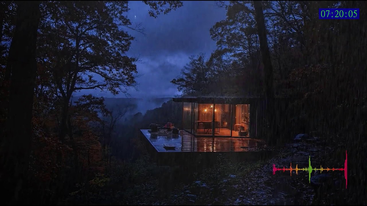 Peaceful Rain Forest Night Sounds with Piano for Deep Restful Sleep