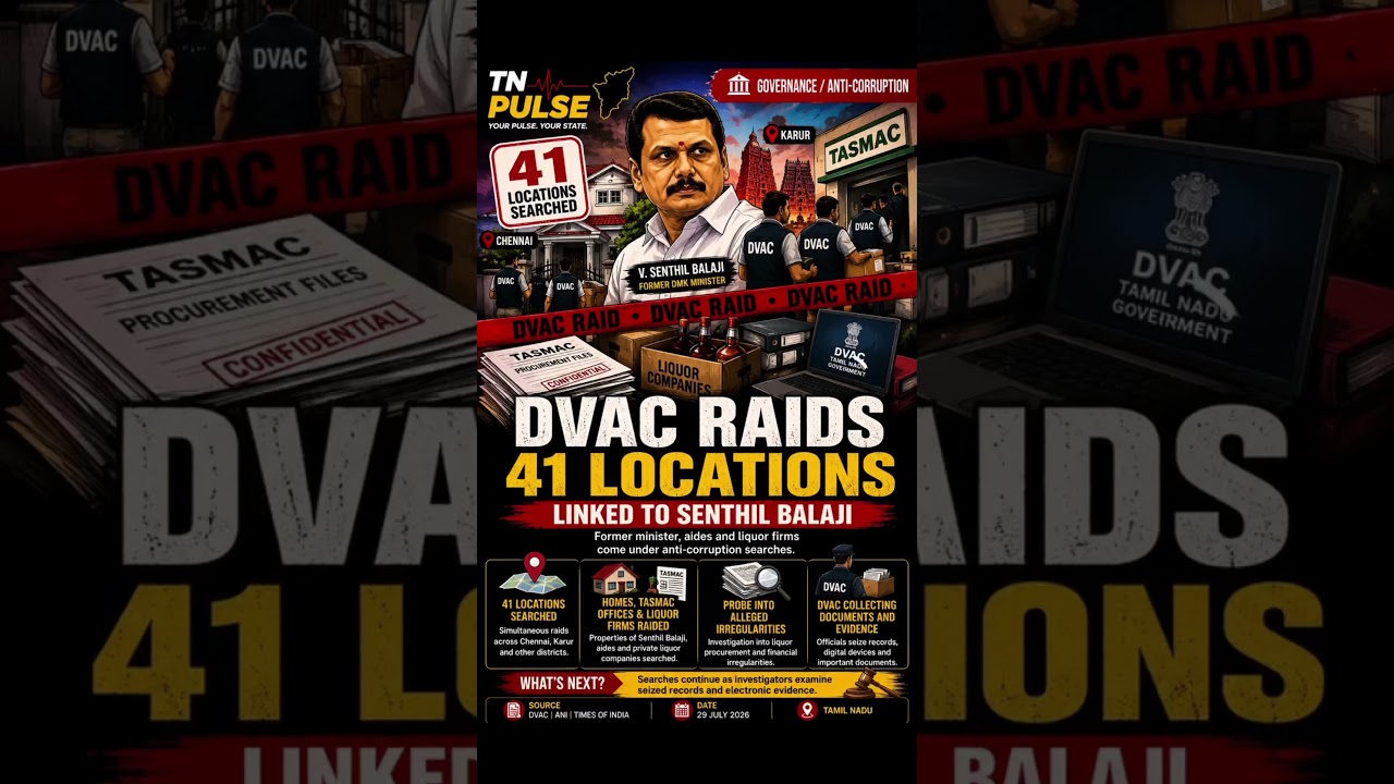 🚨 DVAC Raids 41 Locations in TASMAC Probe #TamilNadu #DVAC