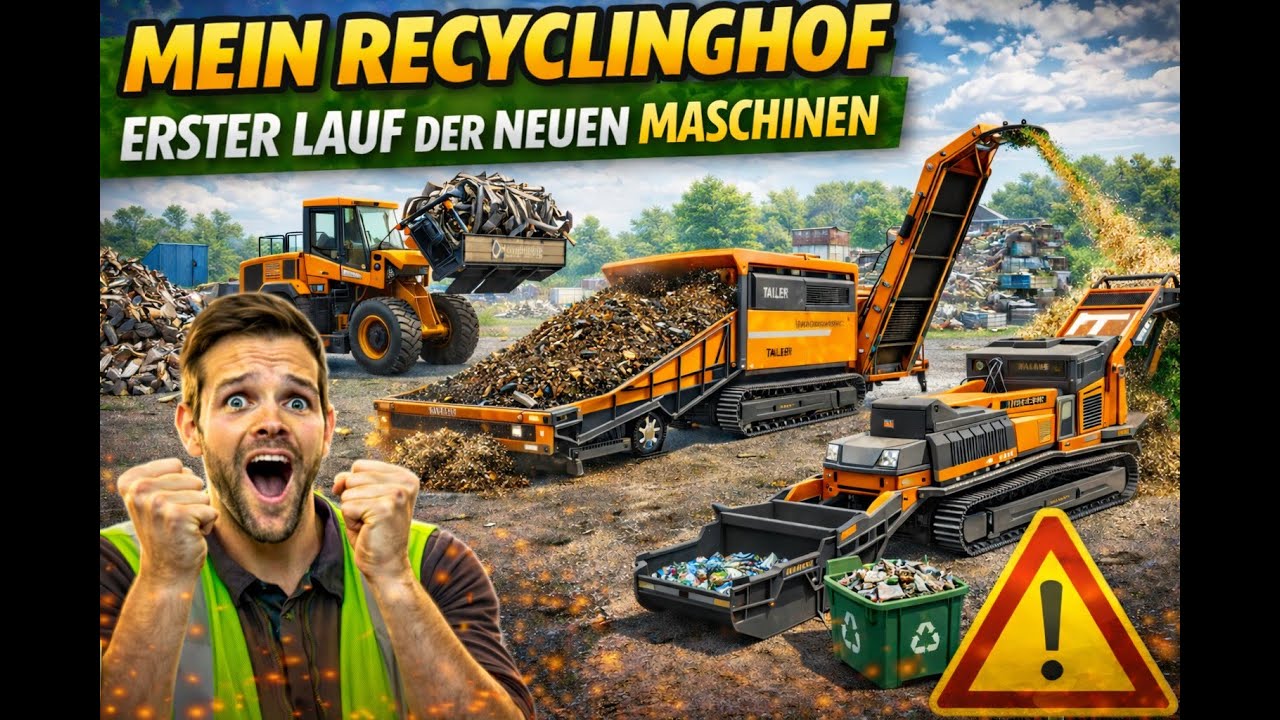 Let´s Play Mein Recyclinghof #16 - Wir testen die neuen Maschinen und es kommt viel  Sperrmüll