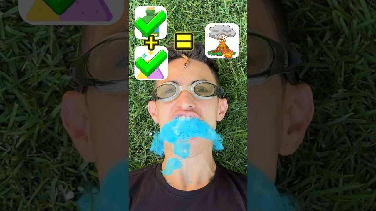 Misturei p&oacute; m&aacute;gico e l&iacute;quido na boca?!😱 #shorts #challenge
