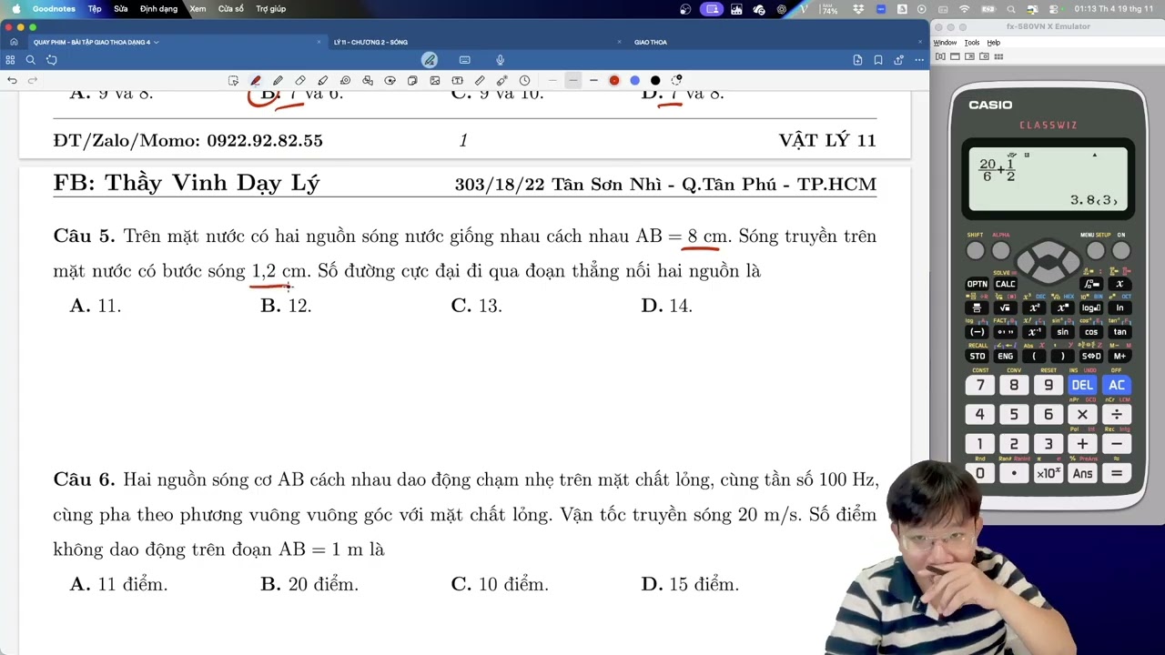 🟡 [VẬT LÝ 11] - BÀI TẬP GIAO THOA SÓNG TRÊN MẶT NƯỚC - TÌM SỐ ĐIỂM CỰC ĐẠI VÀ CỰC TIỂU