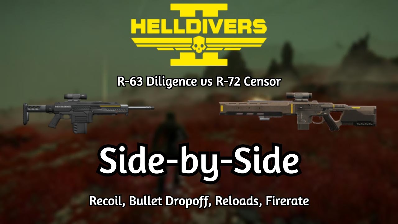 Diligence + Censor Side by Side Firing Comparison - Helldivers 2 Redacted Regiment