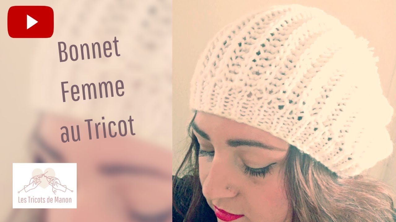 Bonnet femme en côte anglaise au tricot