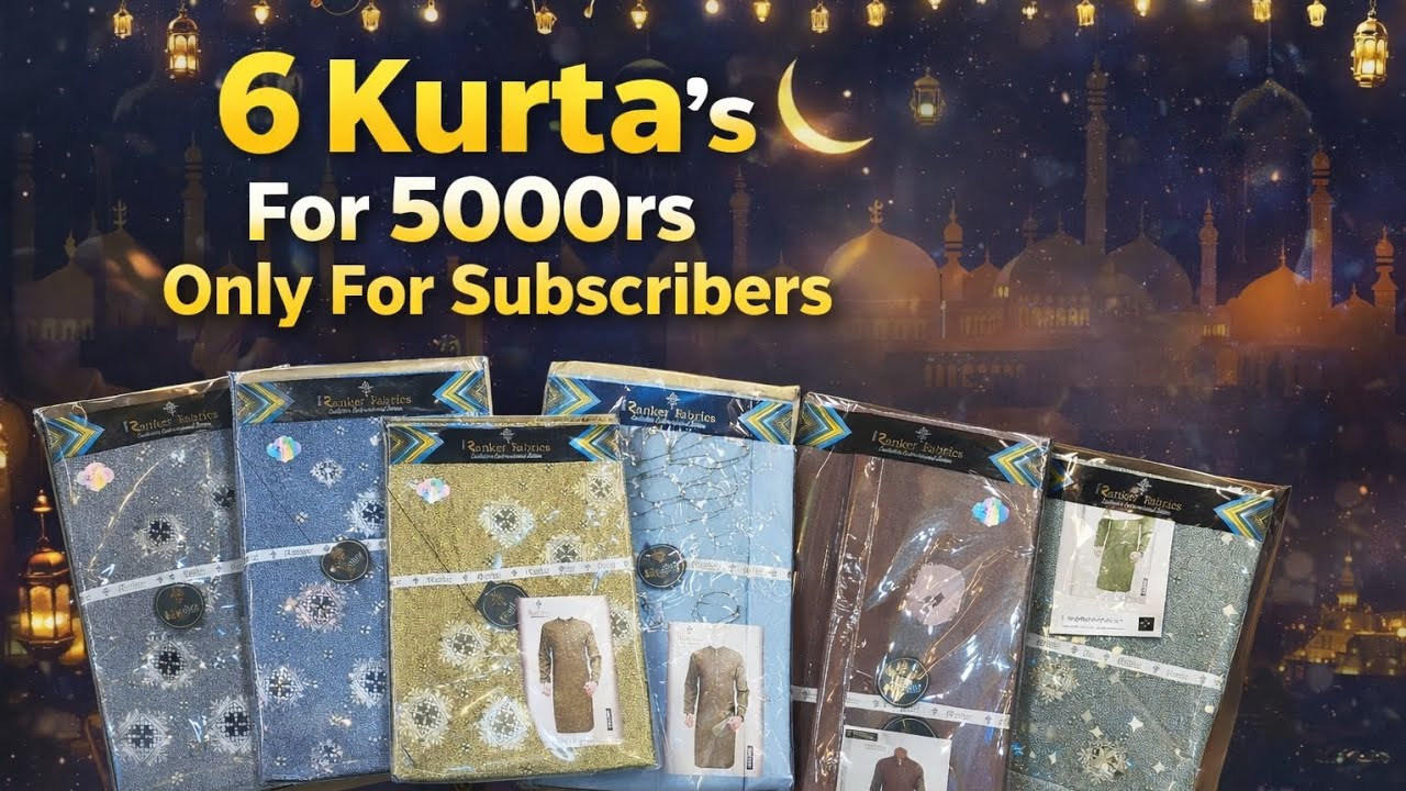 Ramzan super duper offer😜🤙6 kurte for 5000rs for subscribers only, burhani garments📞03152850082📞🤪😜🤙😝