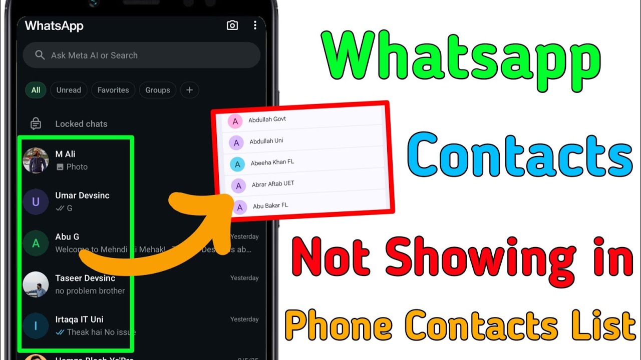 Whatsapp contact not showing in contact list || Whatsapp contacts phone me show nhi ho rahe