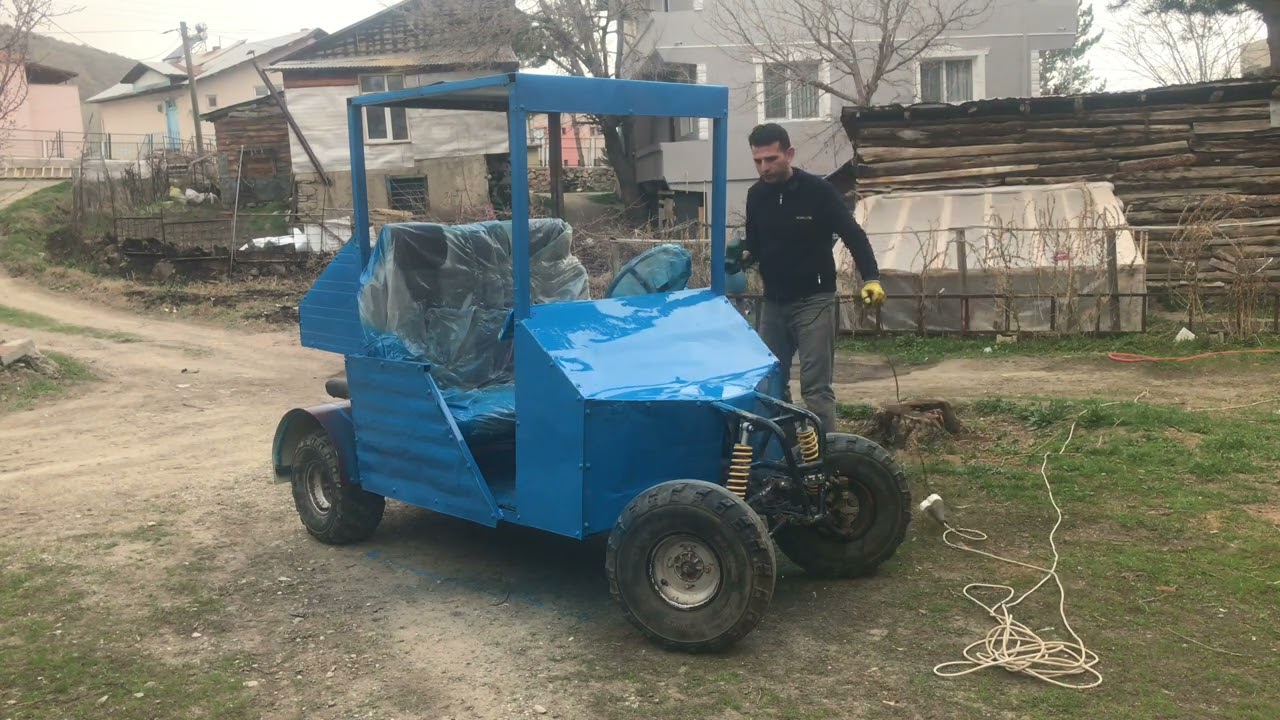 Kendi yaptığım aracımı (buggy atv go kart ) boyuyorum. Bu kez oldu sanırım :)