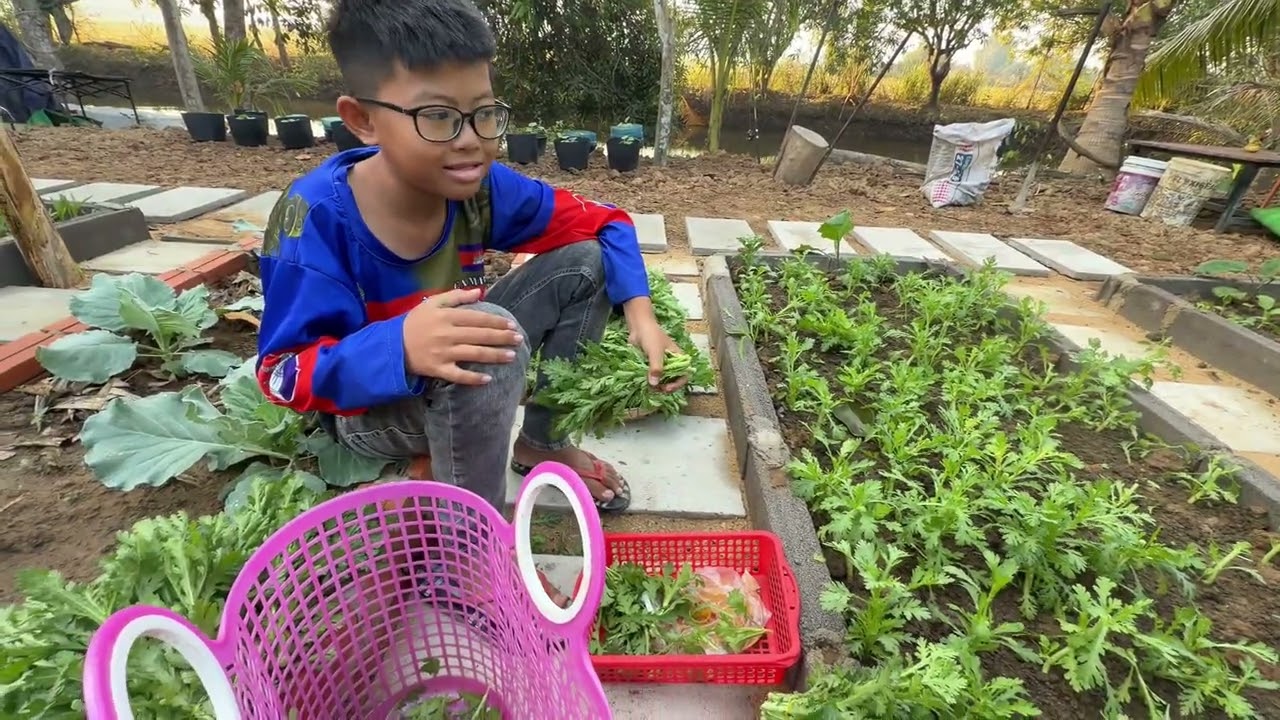 អូនឡុងបេះបន្លែយកទៅលក់