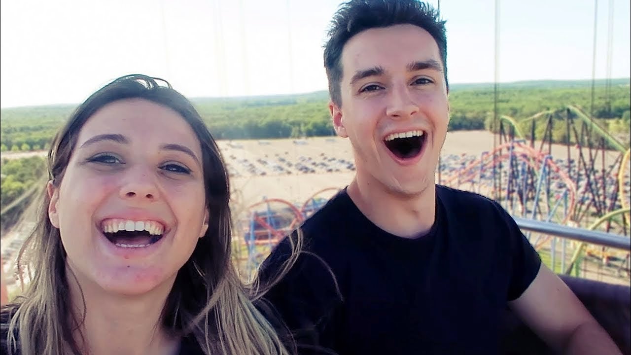 facing her fear of heights.