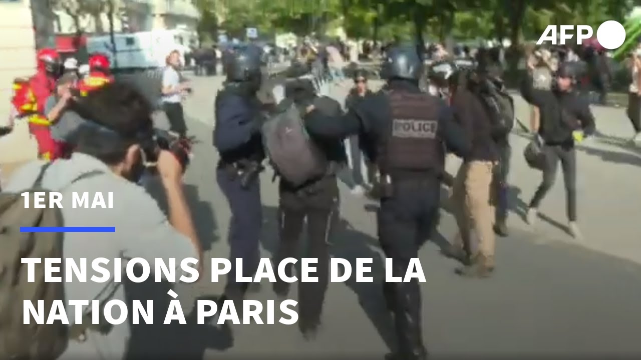 1er mai: tensions lors de l'arriv&eacute;e du cort&egrave;ge place de la Nation &agrave; Paris | AFP Images