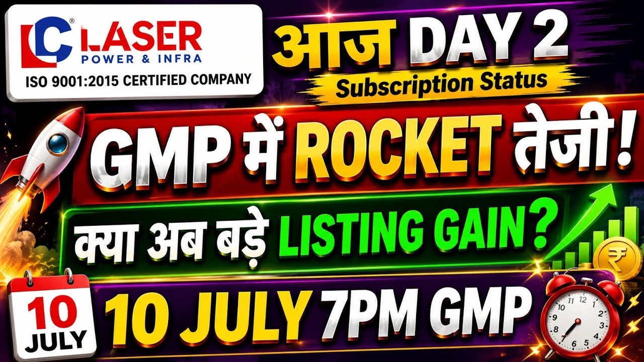 Laser Power & infra ipo gmp today🤑laser Power & infra ipo day2 subscription status🔥laser Power ipo