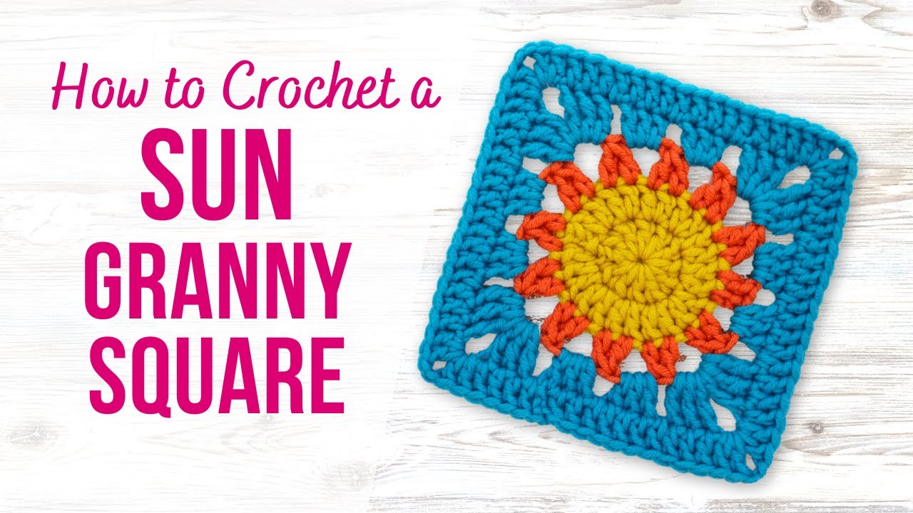 🌞 How to Crochet a Sun Granny Square | Easy for Beginners | US Terms