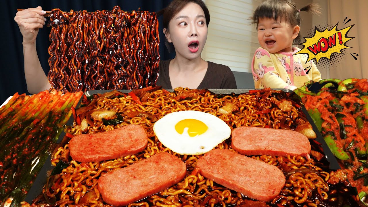 [Mukbang ASMR] Spam Jjapaghetti Secret Recipe ! Korean Convenience Store Ramen Ssoyoung