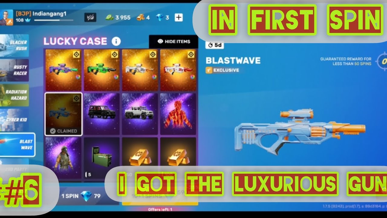 In first spin . I Got the luxurious gun 🔫 watch full video#flexcity #gaming 