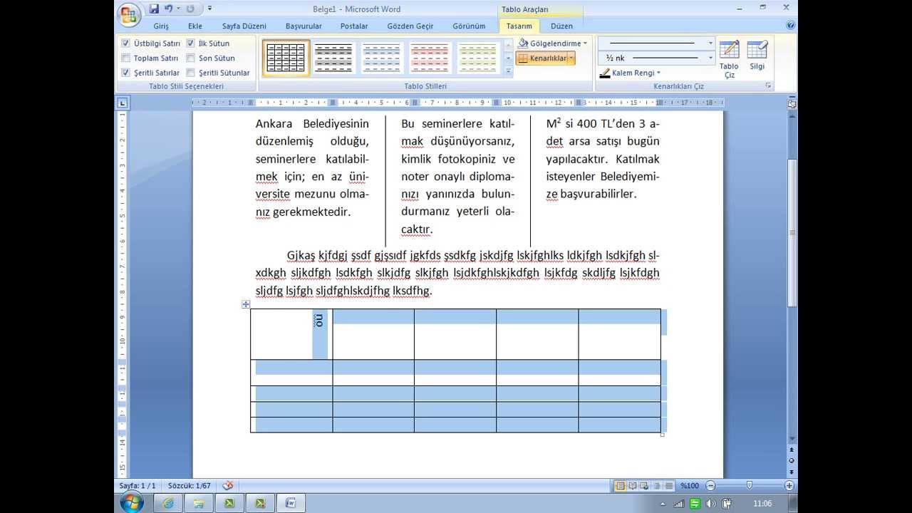 WORD EĞİTİM VİDDEOSU