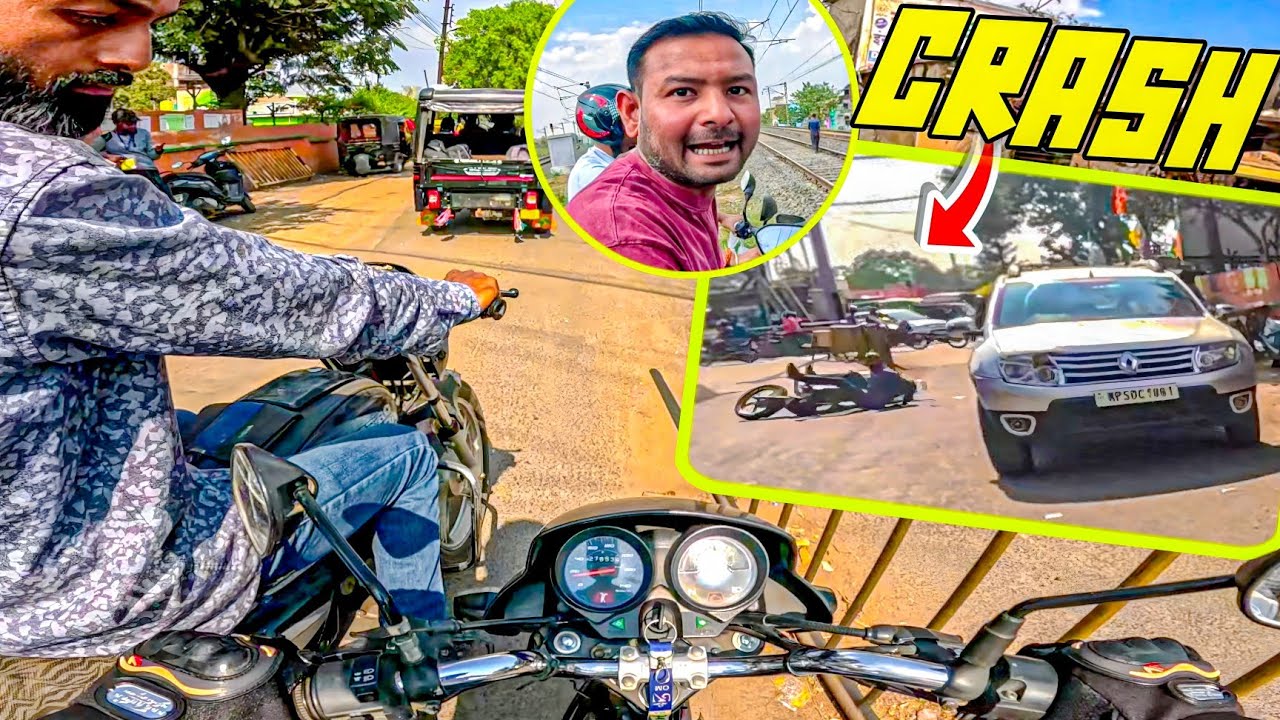 Live Bike Crash 😭 Car Wala Bach Nikla 😡