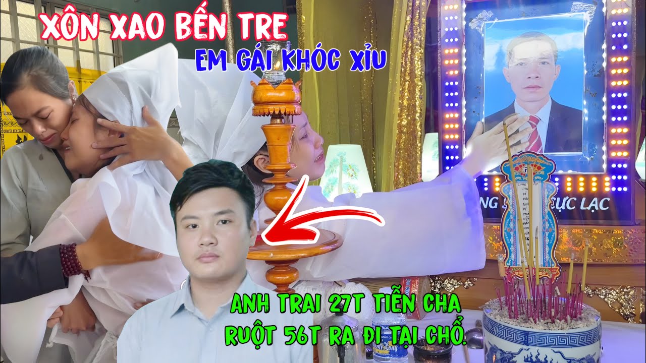 Lạnh người cận cảnh hiện trường em gái khócxỉu anh trai 27t tiễn cha ruột 56t ra đi tại chổ(Bến Tre)