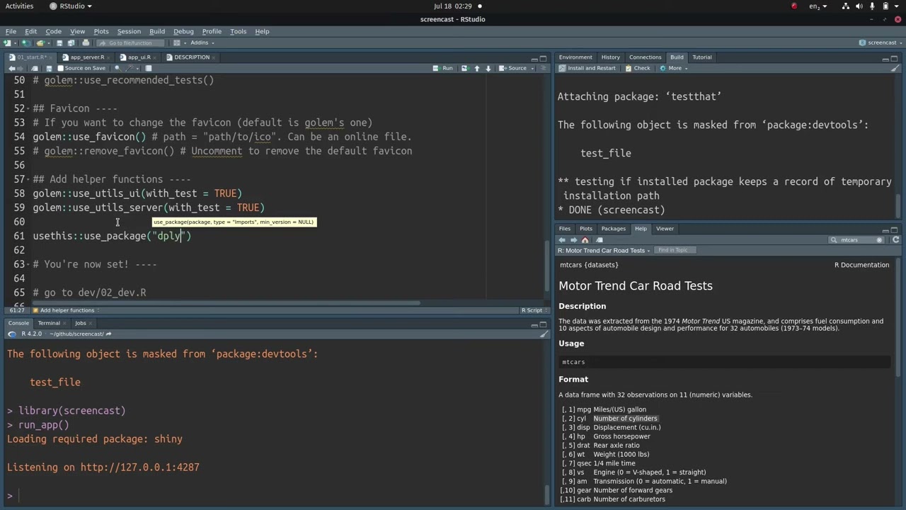 Building a basic Shiny app with Golem - Part I