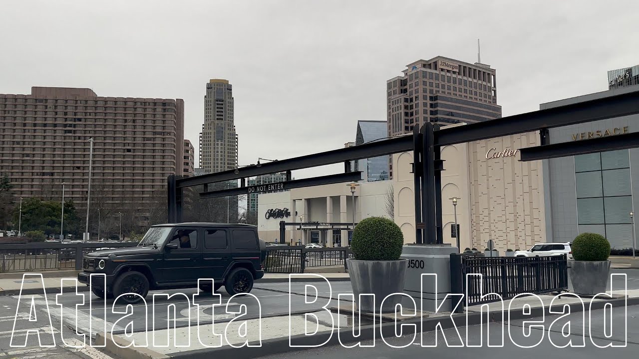 ☁️ 4K Atlanta Buckhead Luxury Shopping District POV Drive 🚗 | Cloudy Day Vibes 🏙️