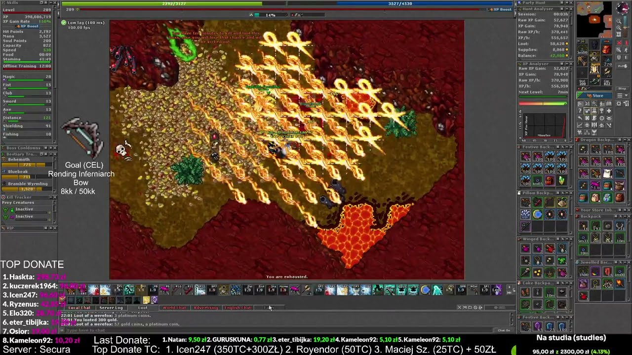 Tibia Global 290+ Level Paladin Edron Weremonster Bosses Gold Farming for Rending Inferniarch Bow #2