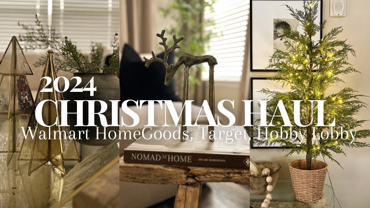 HUGE CHRISTMAS DECOR HAUL 2024 | Walmart, Target, HomeGoods, Homesense, Amazon, World Market & more.