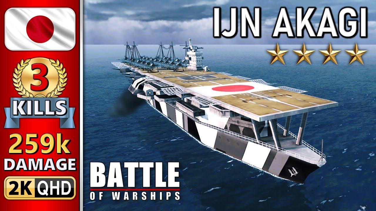 BATTLE OF WARSHIPS ⚓ AKAGI : 3 KILLS - 259k DAMAGE 💥