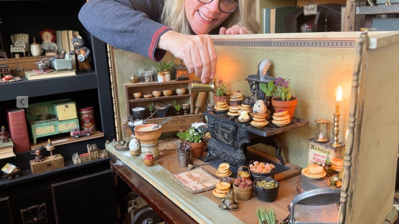 Making Tiny Pancakes in a Retro Toy Kitchen | Pull up a Mini Chair and Enjoy