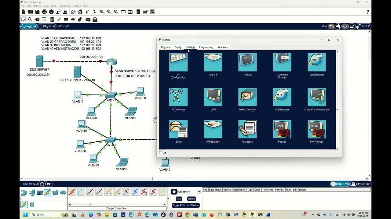 EJERCICIO  VLAN DHCP DHCP RELAY  DNS  INALAMBRICOS