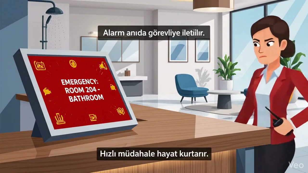 Oteller için ipli panik alarm çağrı butonu 