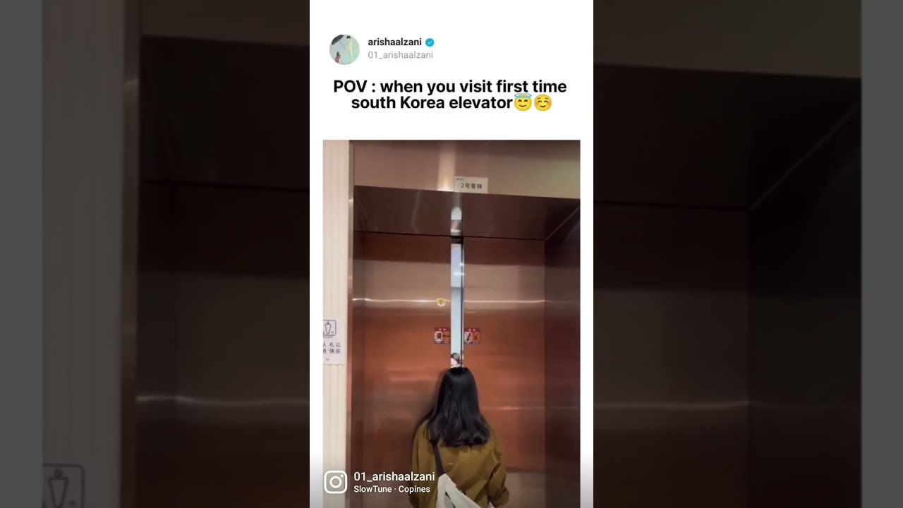 first time visit south korea elevator be like😂🥰 #korea, #koreandrama