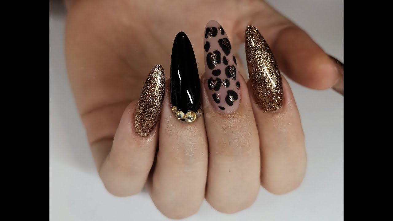 Hosszú körmök építése+párducminta / Long nails tutorial+leopard nail art