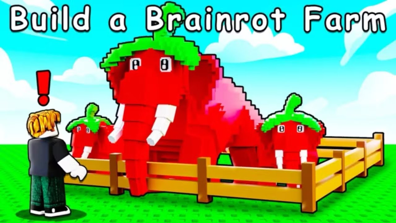 لعبة مزرعة برينروت Build Brainrots farm #roblox 