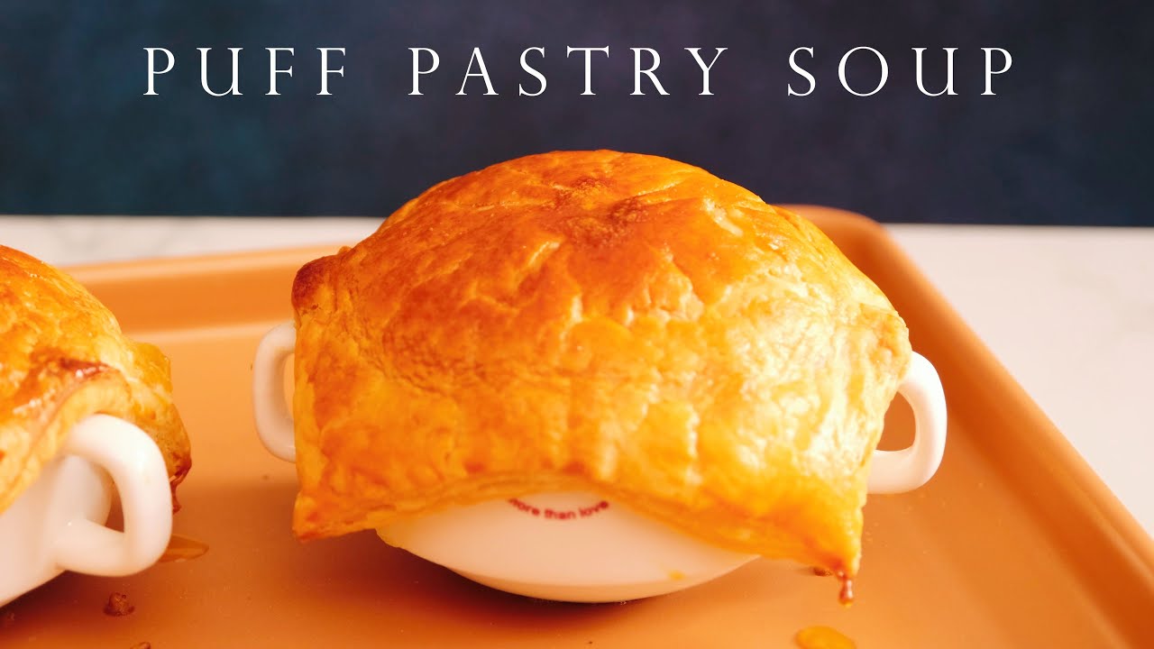 法式酥皮奶油磨菇雞肉湯 兒時回憶 現成萬能酥皮┃Creamy Mushroom and Chicken Puff Pastry Soup