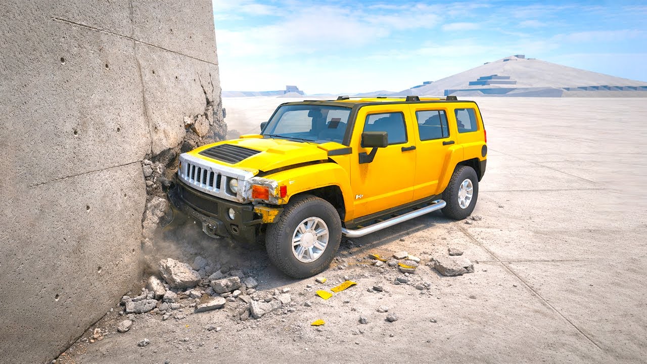 Hummer H3 vs Wall 200 KM/H - BeamNG Drive