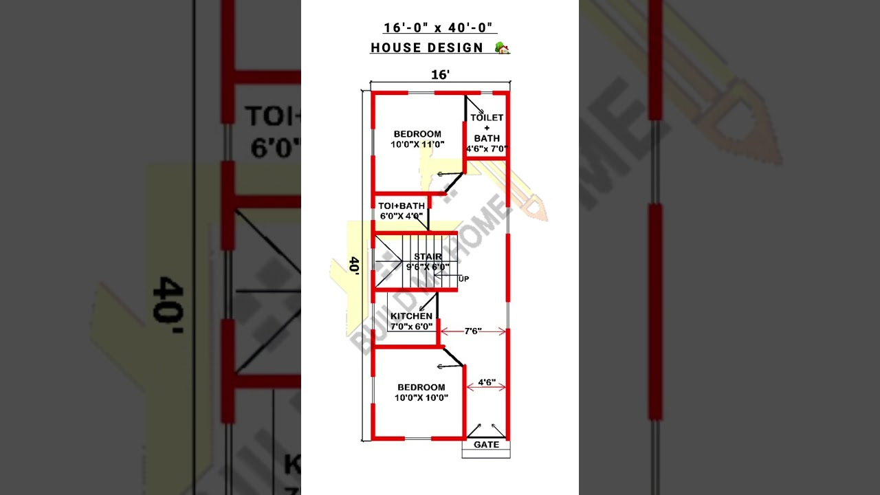 16 x 40 home design/ 16 x 40 ghar ka naksha/ 16 x 40 house plan/ #buildmyhome #home #shorts #house