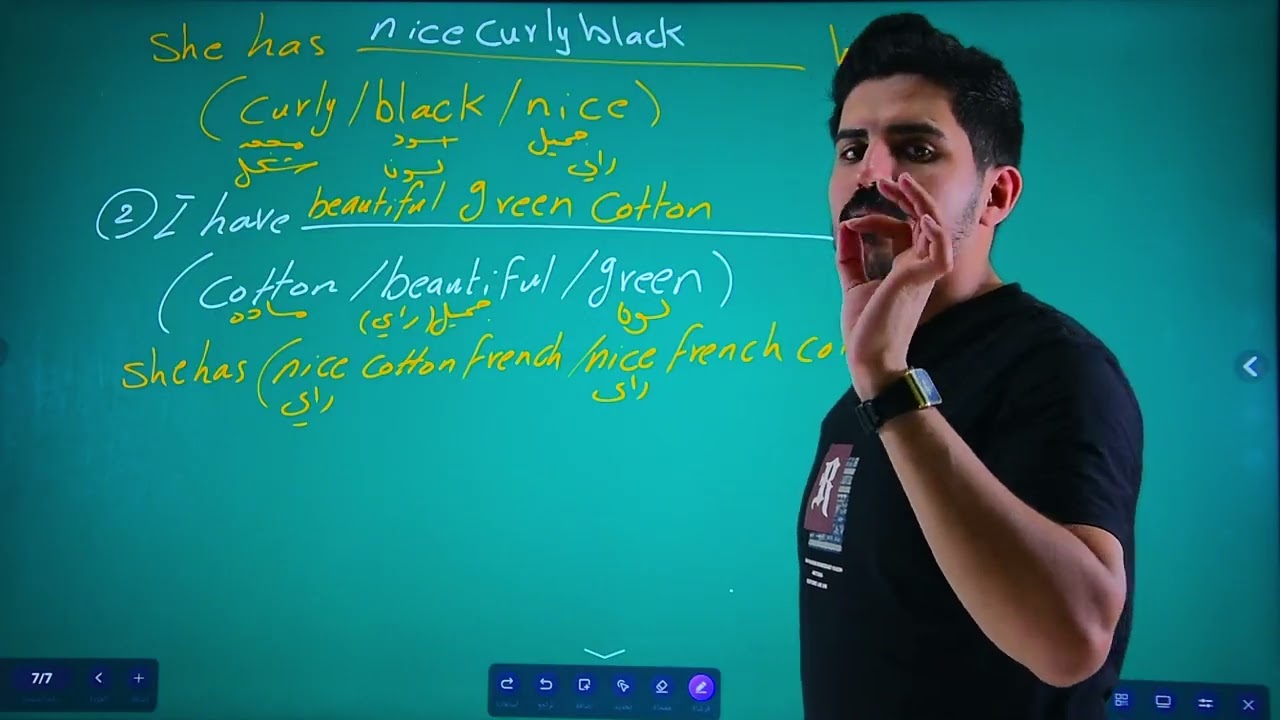 حلقة6 الوحدة الاولى (ترتيب الصفات /الانشاء /الاضافات)