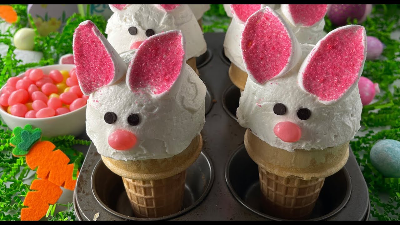 Easy Bunny Cupcakes with Marshmallow Ears