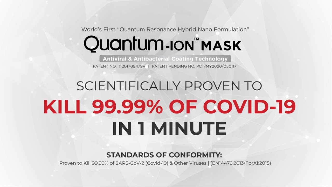 Quantum-ION Mask (New version) destroy 99.99% of Viruses in 1 minute.