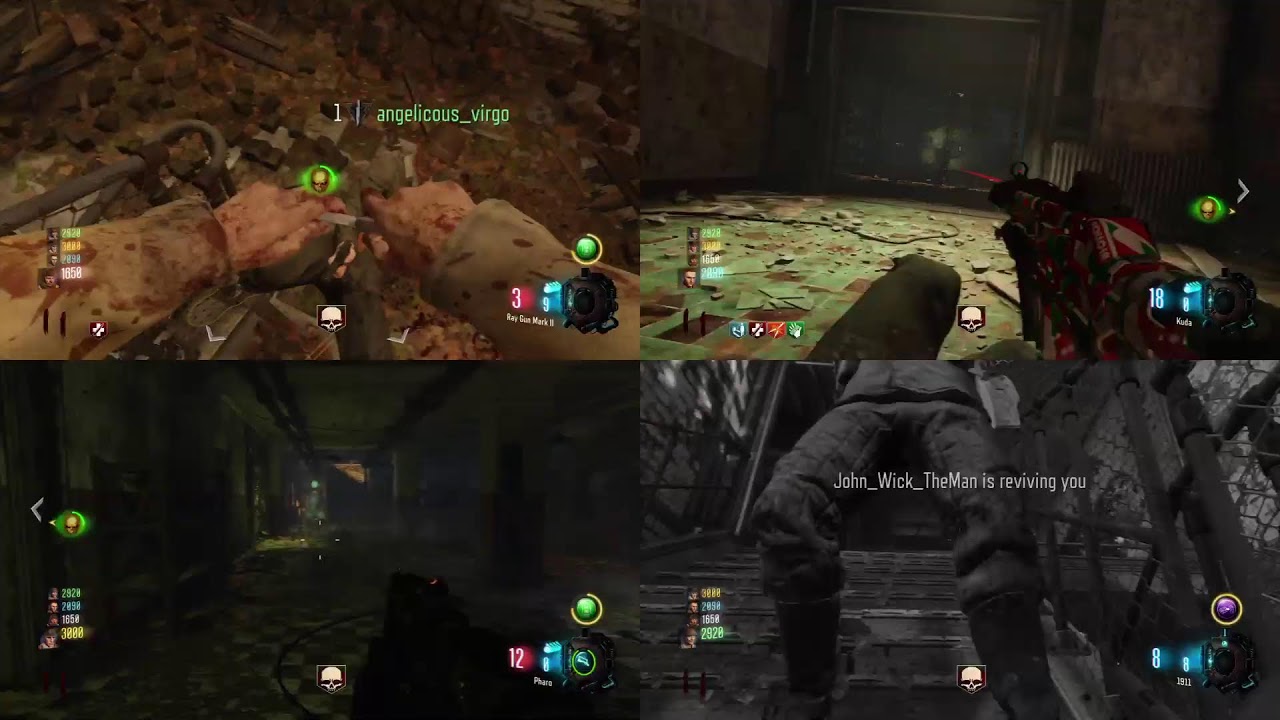Call of Duty Black Ops 3 | Verruckt Zombies 4 Player Splitscreen | PS4 PRO 1080p