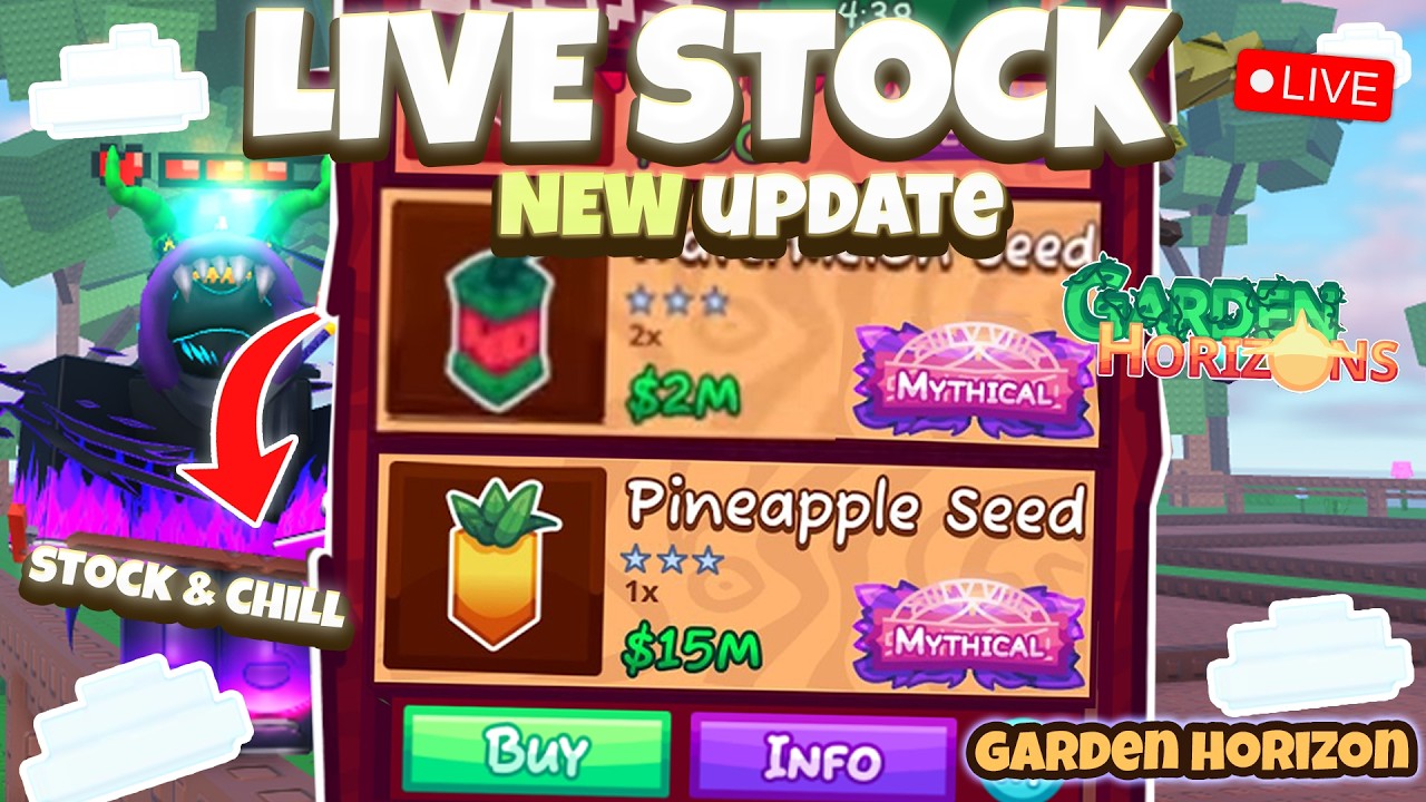 🔴GARDEN HORIZON STOCK LIVE 24/7 | REAL TIME SEEDS AND GEARS ADMIN ABUSE