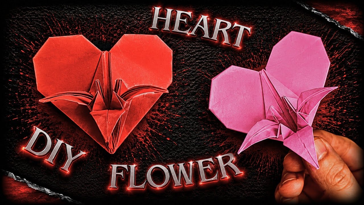 Step by Step Origami Heart & Flower | Paper Folding Art