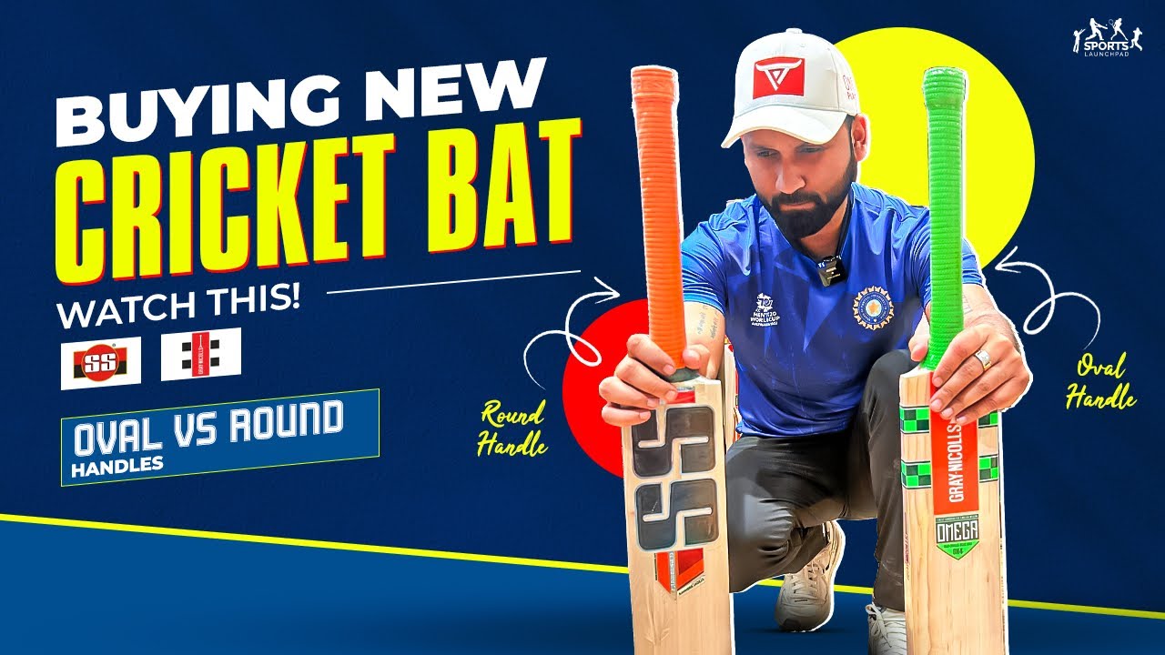 How to select a cricket bat! Oval handle or Round handle 🤔.    #cricket #batsman