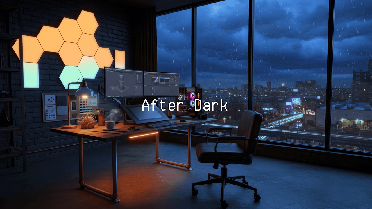 Designing in the quiet darkness 🌧️ Focus on Lofi Music
