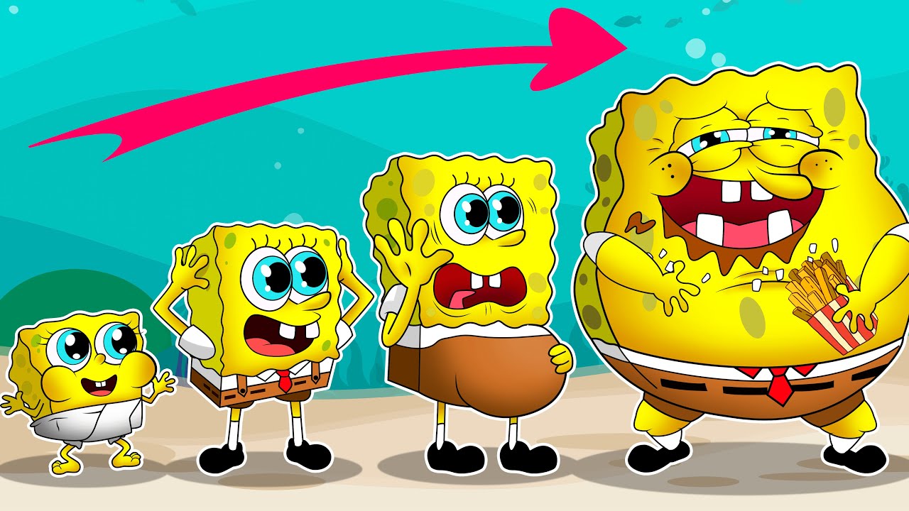 (Animation) Evolution of Fat Spongebob: Skinny to Very Fat | Spongebob Squarepants Animation